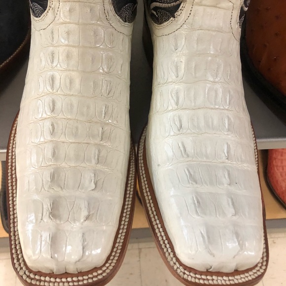 Original white alligator boots